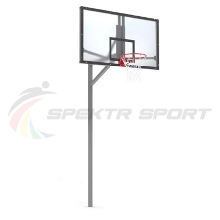 Купить Стойка баскетбольная уличная упрощенная со щитом из оргстекла, кольцом и сеткой SP D 412 в Немане 
